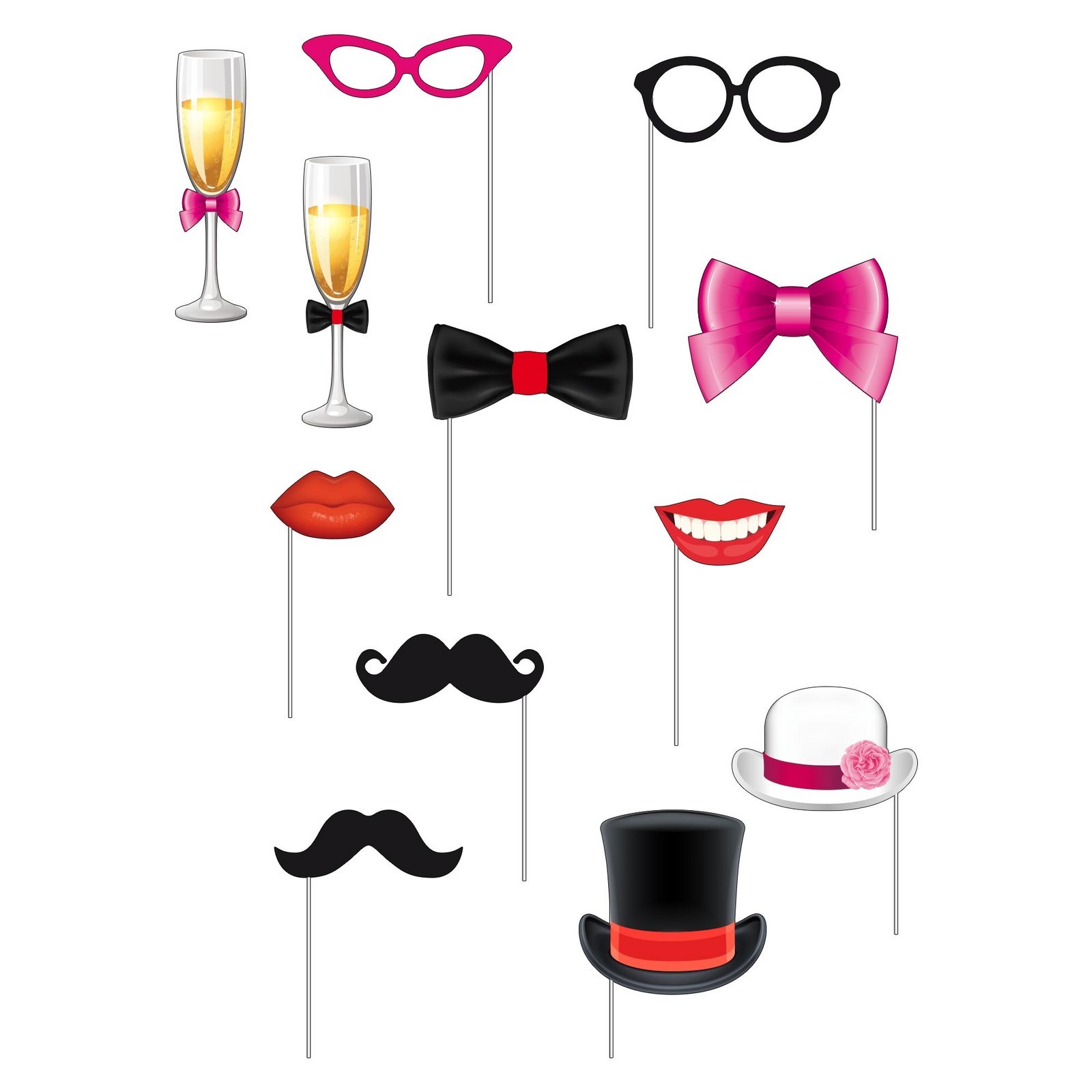 Kit De 26 Accessoires Photobooth Halloween - Lunettes, Masques, Bulles De Dialogue - Pour Fête Et Déco Effrayante